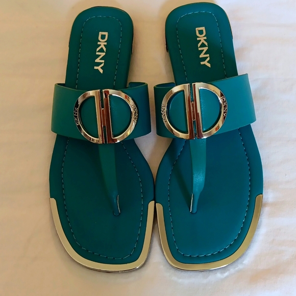 Dkny Shoes - DKNY New! Flat 5.5,Turquoise Thong, Ladies Shoes